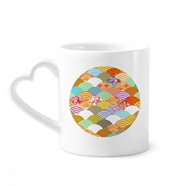 Imagem de Caneca de café de cerâmica com estampa de flores de esquilo geométrico copo de coração de vidro