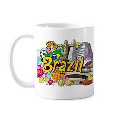 Imagem de Caneca de grafite de futebol Oscar Niemeyer Brasil cerâmica xícara de café porcelana louça
