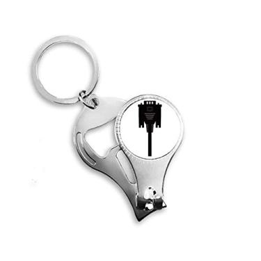 Imagem de Cabo de tela de exibição plugue preto anel de alicate de unha chaveiro abridor de garrafa cortador
