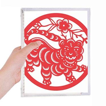 Imagem de Caderno de arte do zodíaco chinês, corte de papel, folha solta, diário recarregável, papelaria