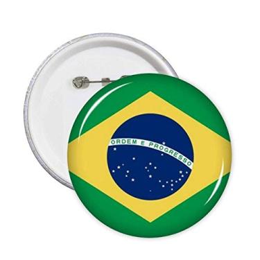 Imagem de Broche de bandeira nacional do Brasil América do Sul Emblema botão decoração acessório 5 peças