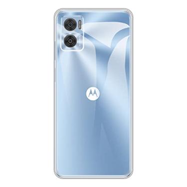 Imagem de Capa protetora para Motorola Moto E22 4G, capa traseira de TPU (poliuretano termoplástico) macio à prova de choque, antiimpressões digitais, capa protetora de corpo inteiro para Motorola Moto E22i 4G (6,50 polegadas) (transparente)