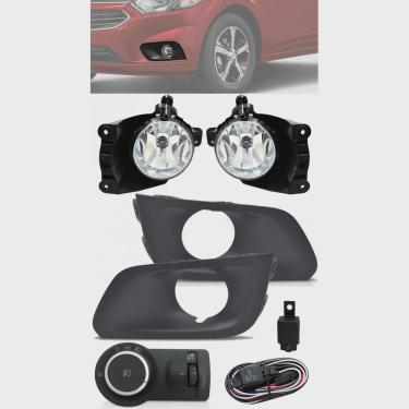 Imagem de Kit Farol de Milha Neblina Chevrolet Joy Hatch e Sedan 2020 2021 Com Moldura