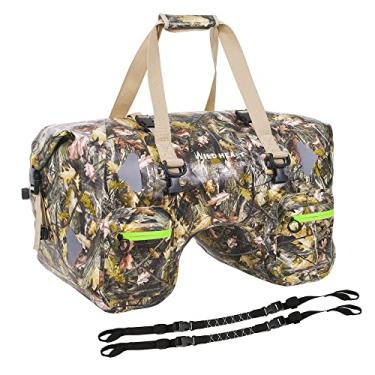 Imagem de WILD HEART Bolsa Para Moto 70L Impermeavel Alforge Para Moto Com Alças de Corda e Bolso Interno à Prova d'água PVC 500D Para Viagem, Motocicleta e Assim Por Diante(Folhas de Outono)