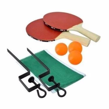 Imagem de Kit Ping Pong 2 Raquetes 3 Bolas Rede Suporte Completo - Zen