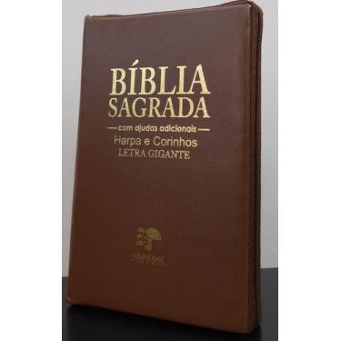 Imagem de Bíblia Sagrada Com Ajudas Adicionais E Harpa Letra Gigante Capa Com Zi