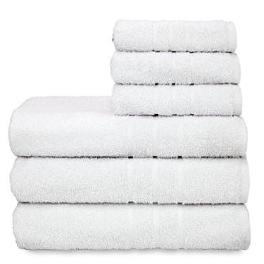 Imagem de Jogo Toalha Hotel - 3 Banho e 3 Rosto Alta Absorção - Profissional Prata - Costura Dupla Reforçada (Branco Off White)