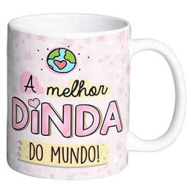 Imagem de Caneca a melhor dinda do mundo estrelinhas presente