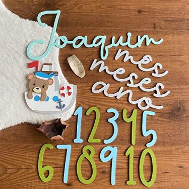 Imagem de Kit Mesversário com Urso Marinheiro em MDF Pintado