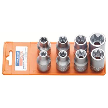 Imagem de Jogo de Soquetes 1/2" Ponta Trafix Fêmea 8 Peças Tramontina PRO