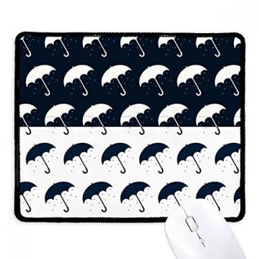 Imagem de Mousepad preto branco guarda-chuva chuva clima chuva borda costurada tapete de borracha para jogos