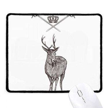 Imagem de Mousepad de borracha para jogos com bordas costuradas com estampa de espada de alce