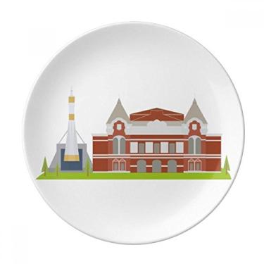 Imagem de Samara Rússia Placa com Padrão Nacional de Porcelana Decorativa Salver Prato de Jantar