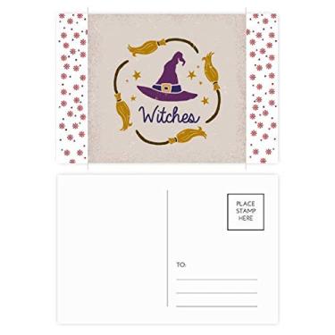 Imagem de Chapéu roxo estampa de desenho animado, Halloween, Natal, Natal, celebração, cartão postal Blessing Mailing Card