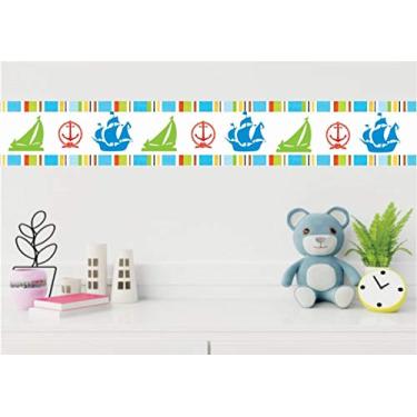 Imagem de Adesivo Faixa Decorativa Kit 3 Unidades Barquinhos 1mx15cm