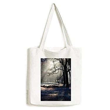 Imagem de Bolsa de lona verde floresta, ciência, natureza, paisagem, sacola de compras, bolsa casual