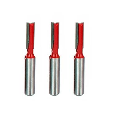 Imagem de Kit 3 Fresas Retas 6mm Haste 6mm Corte Duplo Madeira Tupia