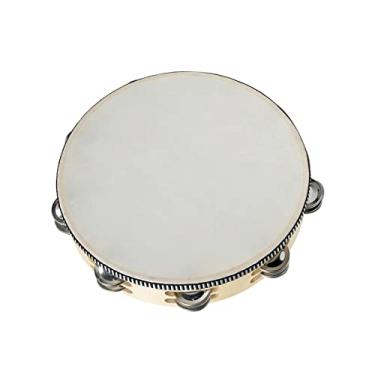 Imagem de Dynwave Pandeiros de mão de madeira, pandeiro de tinir de fileiras de 8", instrumento de bateria de para adultos, crianças, festas e jogos, Madeira de 10 polegadas