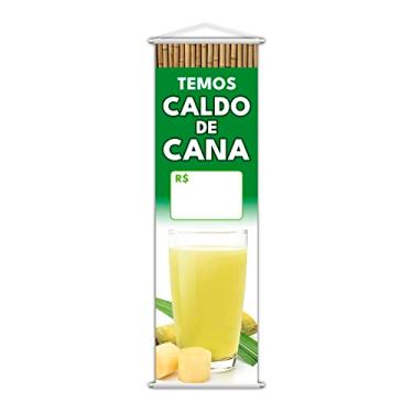 Imagem de Banner Temos Caldo de Cana Preço Bebida Lona 100x30cm