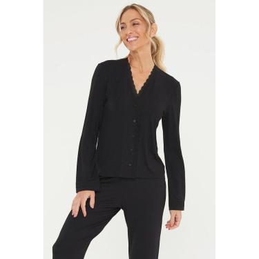 Imagem de Pijama Feminino Americano Longo De Renda