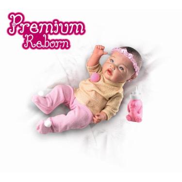 Imagem de Bebê Reborn Menina Pode Dar Banho Baby Realista Mamadeira - Milk Brinq