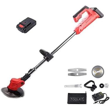 Imagem de Aparador De Grama Portátil Cortador De Grama Elétrico Telescópico, Cortador De Grama Sem Fio Ferramenta De Poda De Jardim, Acessórios Completos, Bateria De Lítio Recarregável, 24V,Vermelho,B,bonny