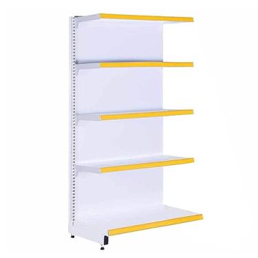 Imagem de Gôndola Prateleira Supermercado 5 Níveis 40x30 New Plus 1,70m Parede Continuação Amarelo Sa Gôndolas