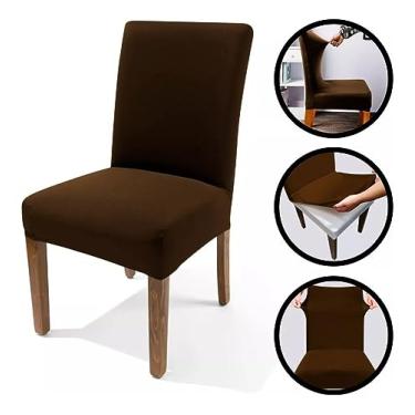 Imagem de Kit 6 Capas Para Cadeira Jantar Com Elástico (Tabaco)