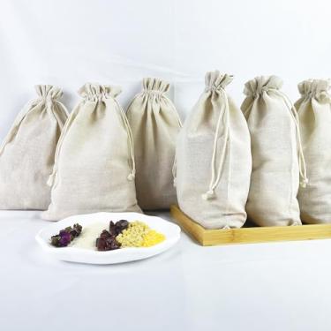 Imagem de Bolsas de armazenamento de algodão e musselina com cordão para doces 20 x 25 cm, 15 unidades