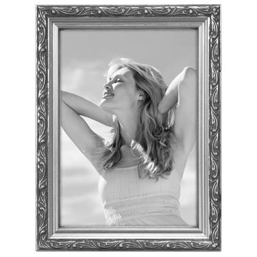 Imagem de Malden International Designs Moldura de madeira com moldura de metal da moda, 12 x 17 cm, prata