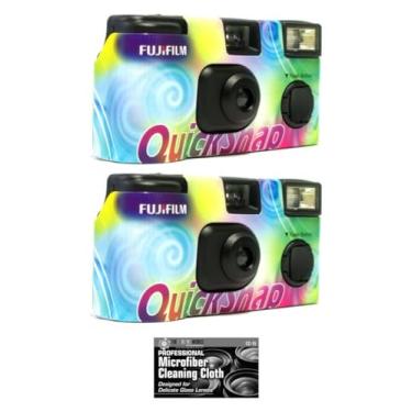 Imagem de Câmera descartável FUJIFILM QuickSnap Flash 400 de uso único (27 exposições) – Pacote com 2 com pano