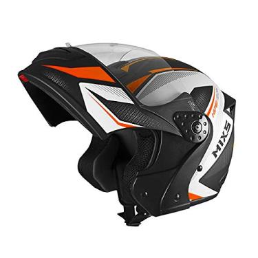 Imagem de Capacete de Moto Mixs MX Gladiator Neo Articulado Escamoteável Robocop Preto Com Verde 58