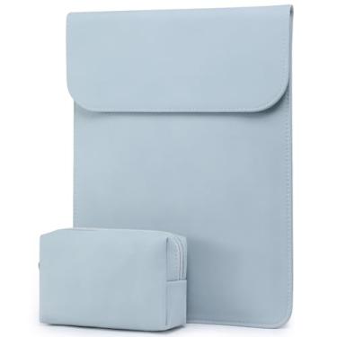 Imagem de HYZUO 15 Polegadas Capa para Notebook para MacBook Air 15.3/15 M3 A3114 M2 2023-2024, 15" Surface Laptop 7-3, MacBook Pro 15 A1990 A1707 2019-2016, Laptop Case Pasta Notebook com Bolsa, Azul claro