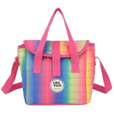 Imagem de Bolsa Lancheira Térmica Impermeável Feminina Juvenil Escolar Transversal Marmita Fitness Academia Marmiteira Alça De Mão Colorida Luxcel