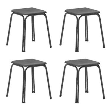 Imagem de Conjunto 4 Banquetas Napa Preta Carraro