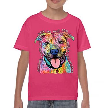 Imagem de Camiseta juvenil Dean Russo Pets Art Pit Bull Everyone Has Best Dogs Kids, Rosa choque, M