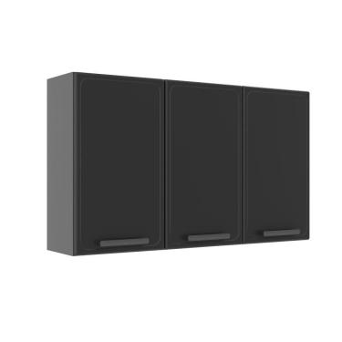 Imagem de Armário Aéreo em Aço Bertolini Estilo 3 Portas 120cm Grafite