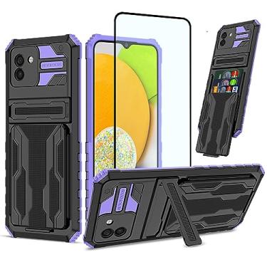 Imagem de GTBDEKI Capa de celular para Galaxy A04e, capa para Samsung A04e 4G SM-A042F com protetor de tela, carteira destacável com suporte para cartão de crédito, capa protetora para celular para Samsung