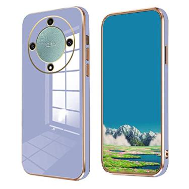 Imagem de Compatível com Honor Magic 5 Lite capa de silicone rosa, capa de telefone Honor X9a à prova de choque fina e macia (roxo moky)