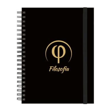 Imagem de Caderno Universitário Plus 12 Matérias Profissões Filosofia (Preto e Gold)