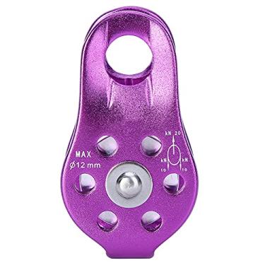 Imagem de Polia De Corda única De Liga De Alumínio, Polia única De Escalada Em árvore Fixa, Bloco De Polia De Segurança De Escalada Para Tendência De Engate(Roxo)
