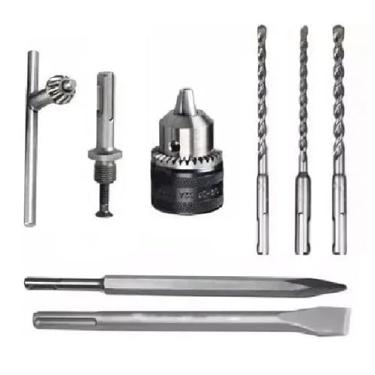 Imagem de Kit Adaptador 9 Peças Mandril Chave Aperto Brocas Martelete Sds Plus KaQi