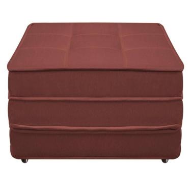 Imagem de Puff Cama Solteiro Dobrável Camilla Veludo Slim Goiaba - Outlet