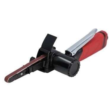Imagem de Lixadeira de Correia de Ar, Entrada de Ar de 1/4 Polegada 20.000 Rpm Lixadeira de Correia Portátil Com Alça Vermelha Máquina de Lixar Correia Pneumática para Polimento, Rebarbação
