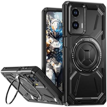 Imagem de CCSmall Capa para Moto Edge 50 Fusion com suporte de anel para homens, capa protetora à prova de choque de grau militar com suporte giratório de 360° capa para celular para Motorola Edge 50 Fusion 2HJ