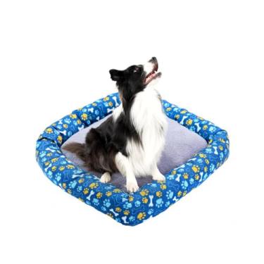 Imagem de Cama Pet Pequena e Grande Caminha de Cachorro P e G (GRANDE - 70x70cm, AZUL/CINZA)
