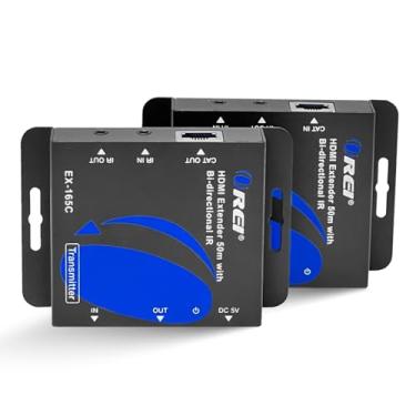 Imagem de OREI Extensor HDMI sobre Ethernet sobre cabo Cat6/Cat7 até 1080p, Full HD, opção de saída de loop local, com controle infravermelho, transmissor e receptor de função POC EDID (EX-165C)