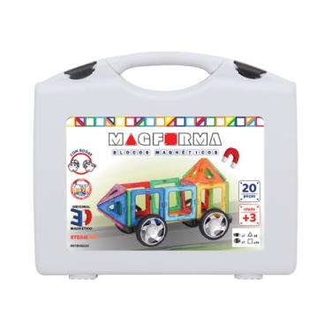 Imagem de Magforma Blocos Magnéticos Vazados 20 peças com Rodas, blocos magnéticos