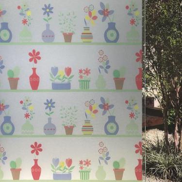 Imagem de Pelicula Adesiva Eletrostatica para Porta de Vidro Vasos de Flores 210