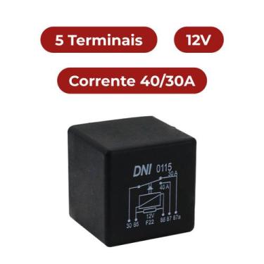 Imagem de Relé Auxiliar 5T 40/30A Injeção Eletrônica Universal 12V - DNI